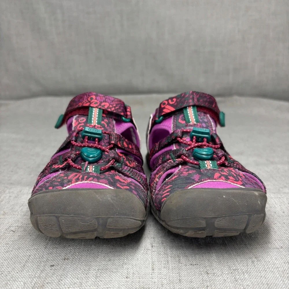 Keen Seacamp II CNX Sport Sandals Purple Pink Animal Print Water Shoes Kids 1